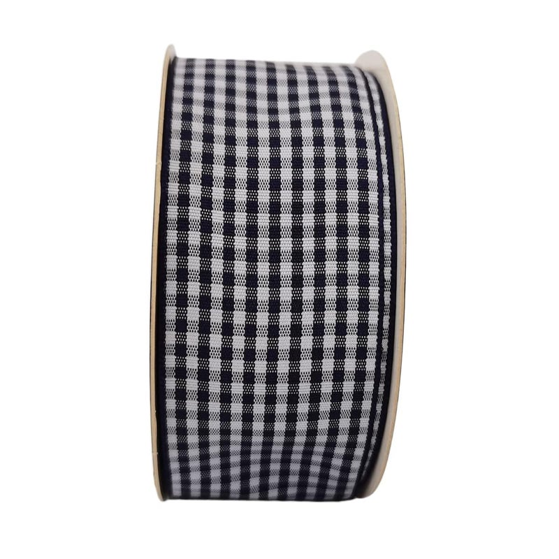 Micomon 1.5 Inch Blue and White Woven Edge 100% Polyester Gingham Ribbon 25 Yards Each Roll (1-1/2"", Blue) - Image 5